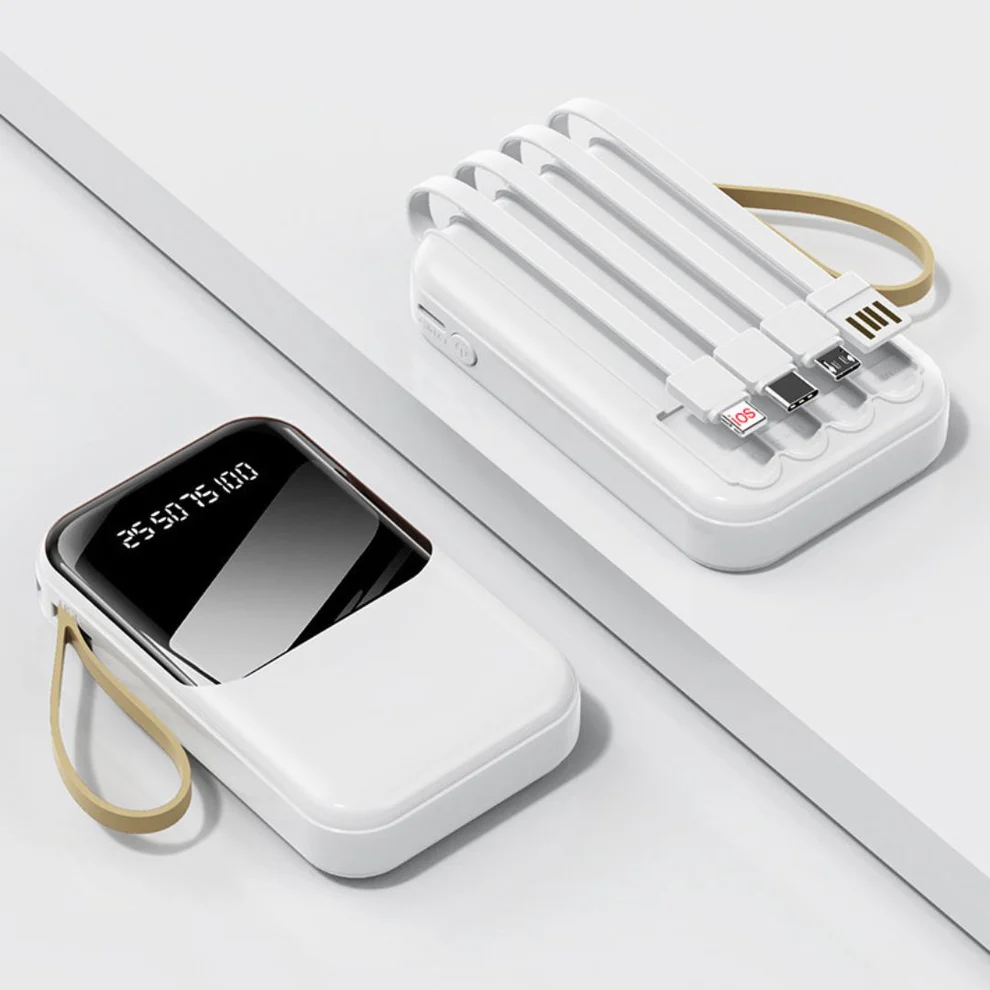 Powerbank 10000mAh All-in-One με 4 Ενσωματωμένα Καλώδια Φόρτισης & LED Ένδειξη Mπαταρίας σε 3 Χρώματα Powerbank 10000mAh All-in-One με 4 Ενσωματωμένα Καλώδια Φόρτισης & LED Ένδειξη Mπαταρίας σε 3 Χρώματα