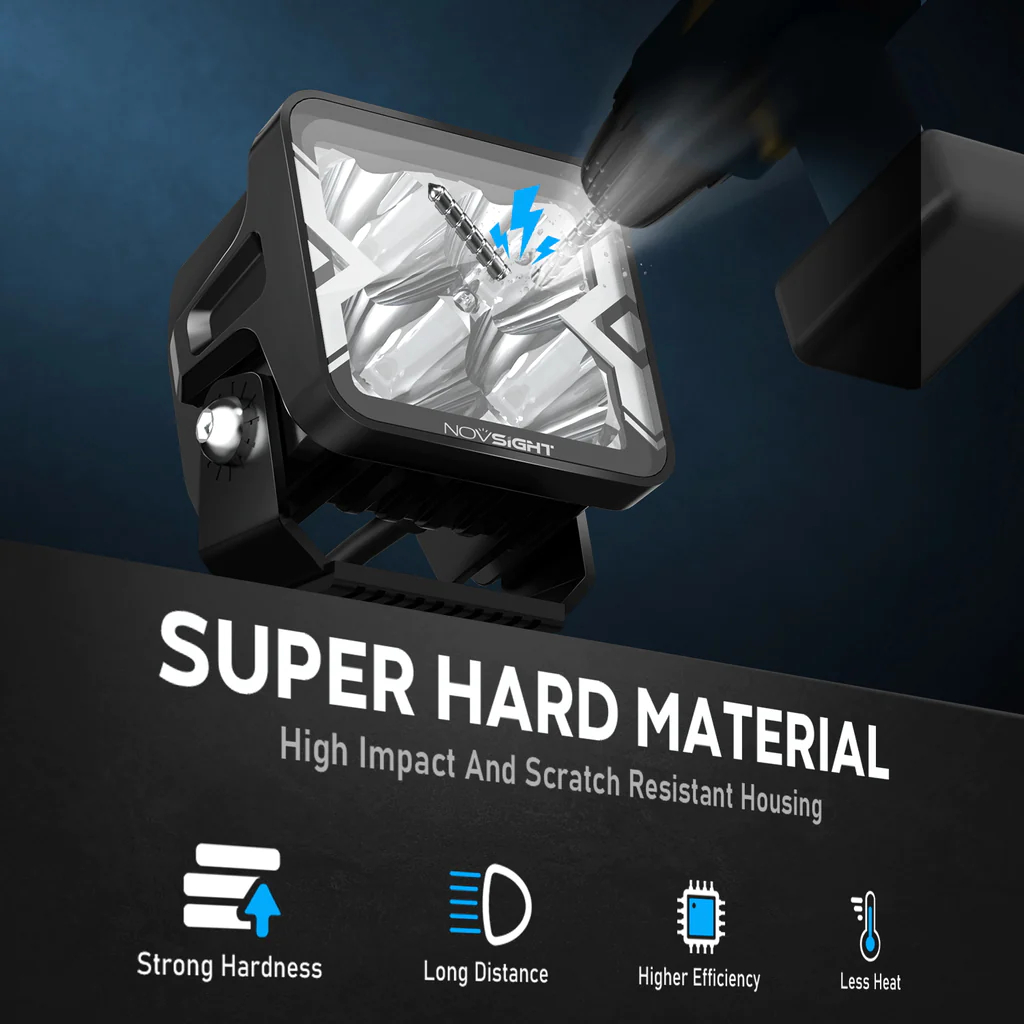 Προβολάκια Αλουμινίου LED Pods 40W Off-Road IP68 με EMC και Κάλυμμα 2500K Novsight Μαύρο Προβολάκια Αλουμινίου LED Pods 40W Off-Road IP68 με EMC και Κάλυμμα 2500K Novsight Μαύρο