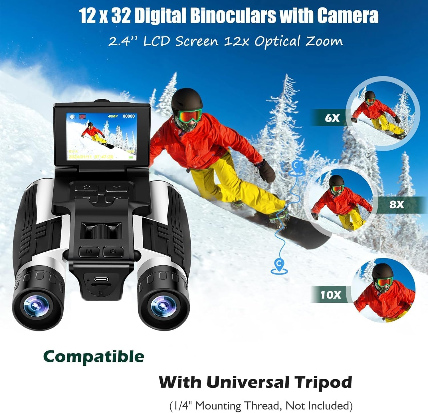 Ψηφιακά Κιάλια Με Κάμερα 48MP 2.5K Και Οθόνη LCD 2.4″ με Κάρτα 32GB Ψηφιακά Κιάλια Με Κάμερα 48MP 2.5K Και Οθόνη LCD 2.4″ με Κάρτα 32GB