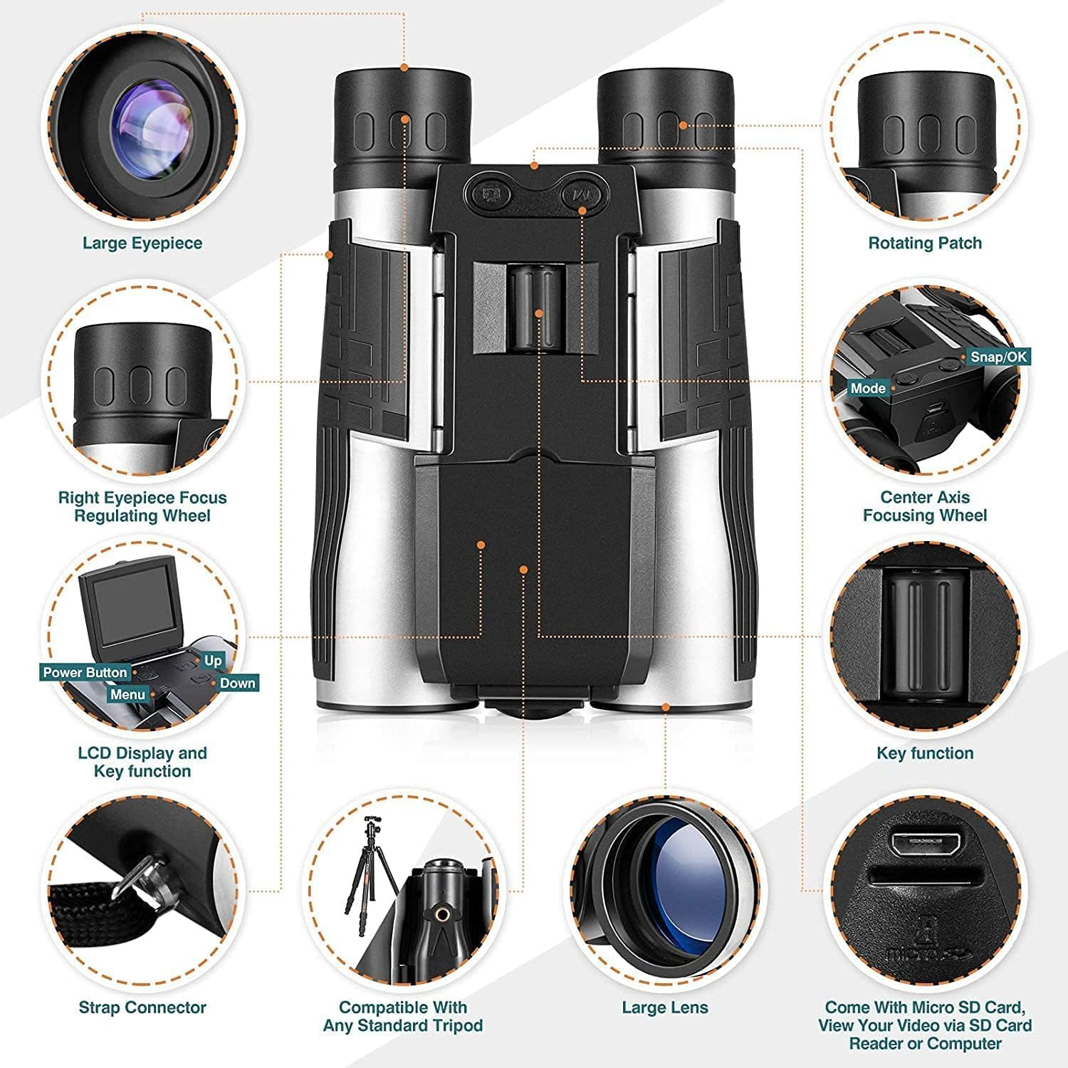 Ψηφιακά Κιάλια Με Κάμερα 48MP 2.5K Και Οθόνη LCD 2.4″ με Κάρτα 32GB Ψηφιακά Κιάλια Με Κάμερα 48MP 2.5K Και Οθόνη LCD 2.4″ με Κάρτα 32GB