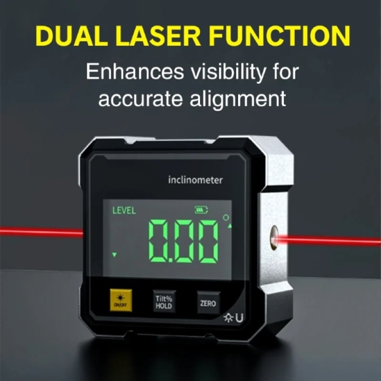 Ψηφιακό Γωνιόμετρο Ακριβείας με Διπλό Laser, Μαγνήτη & LED Οθόνη Ψηφιακό Γωνιόμετρο Ακριβείας με Διπλό Laser, Μαγνήτη & LED Οθόνη