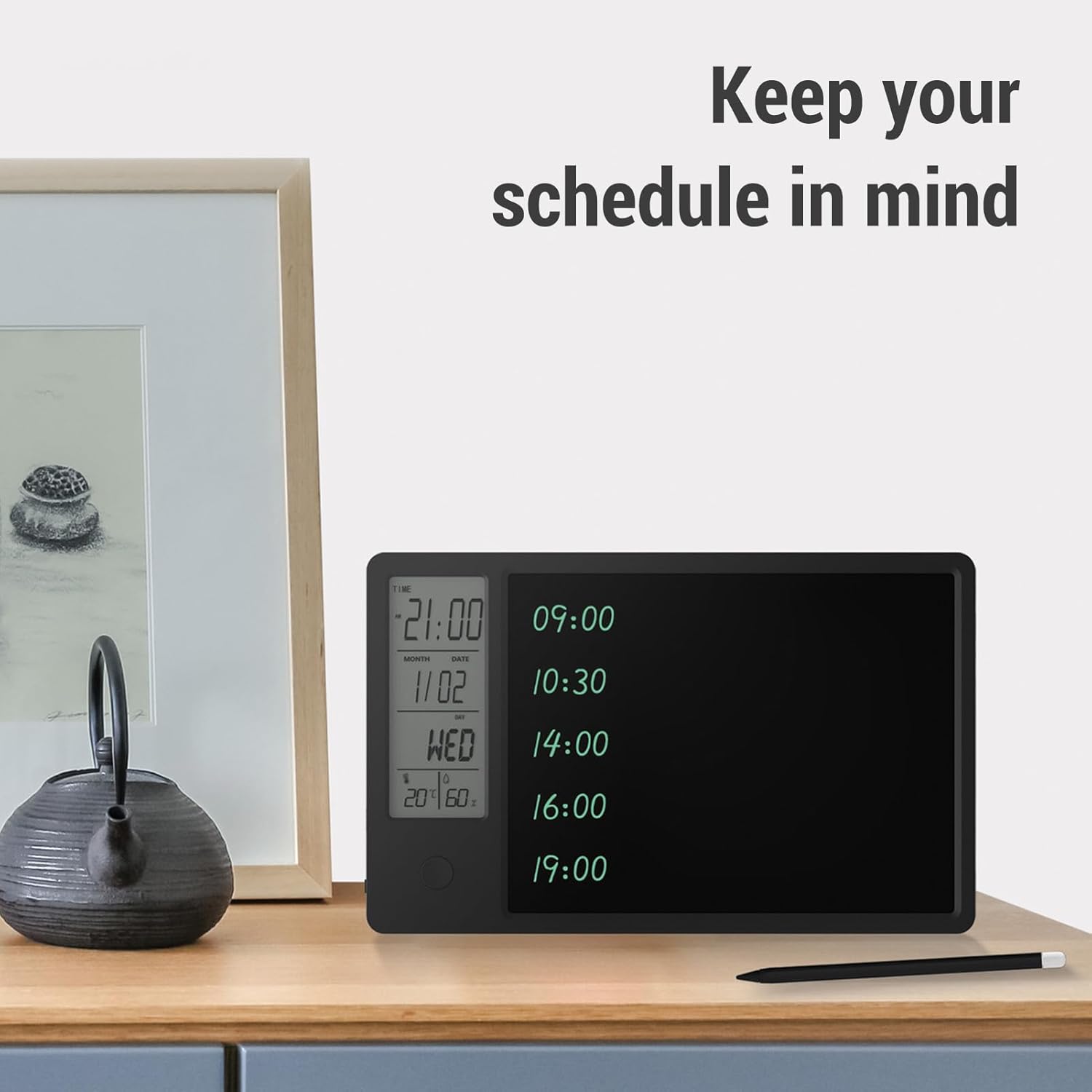Ψηφιακό Ημερολόγιο Γραφείου με LCD Πίνακα Γραφής Ψηφιακό Ημερολόγιο Γραφείου με LCD Πίνακα Γραφής