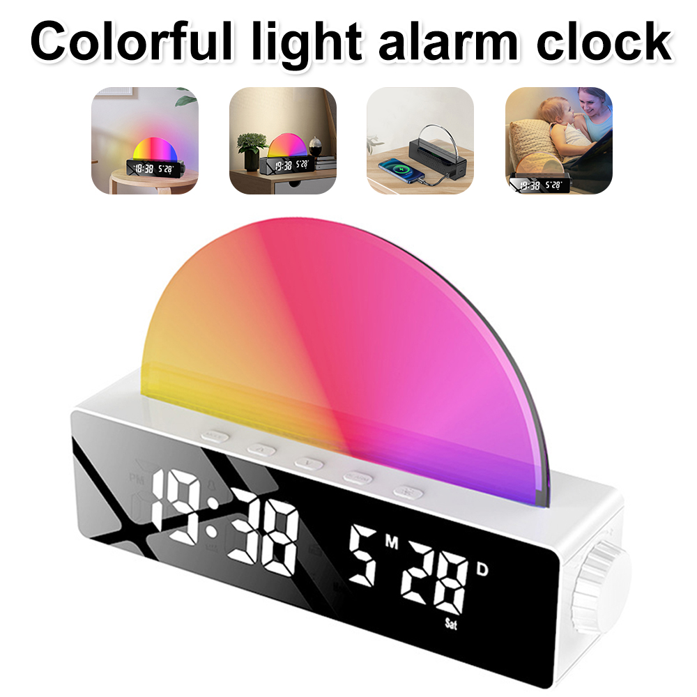 Ψηφιακό Ρολόι HD LED Επιτραπέζιο με Ξυπνητήρι Προσομοιωτής Ανατολής και Δύσης του Ηλίου με USB Θήρα Ψηφιακό Ρολόι HD LED Επιτραπέζιο με Ξυπνητήρι Προσομοιωτής Ανατολής και Δύσης του Ηλίου με USB Θήρα