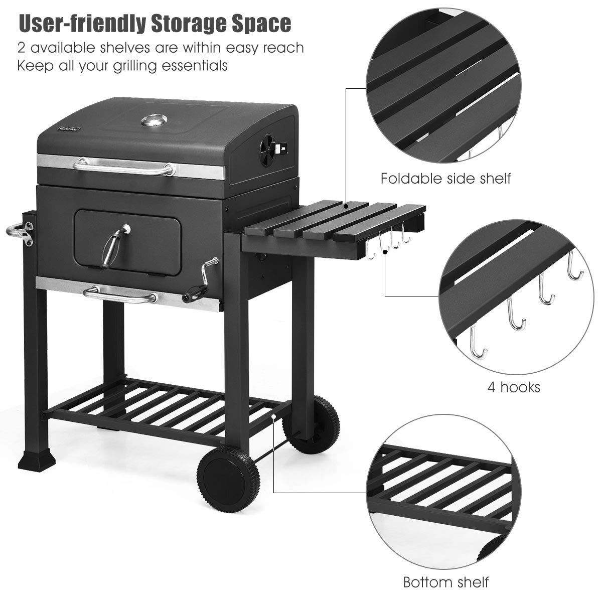 Ψησταριά BBQ Grill Master 115x56x108cm - Μαύρη Ψησταριά BBQ Grill Master 115x56x108cm - Μαύρη