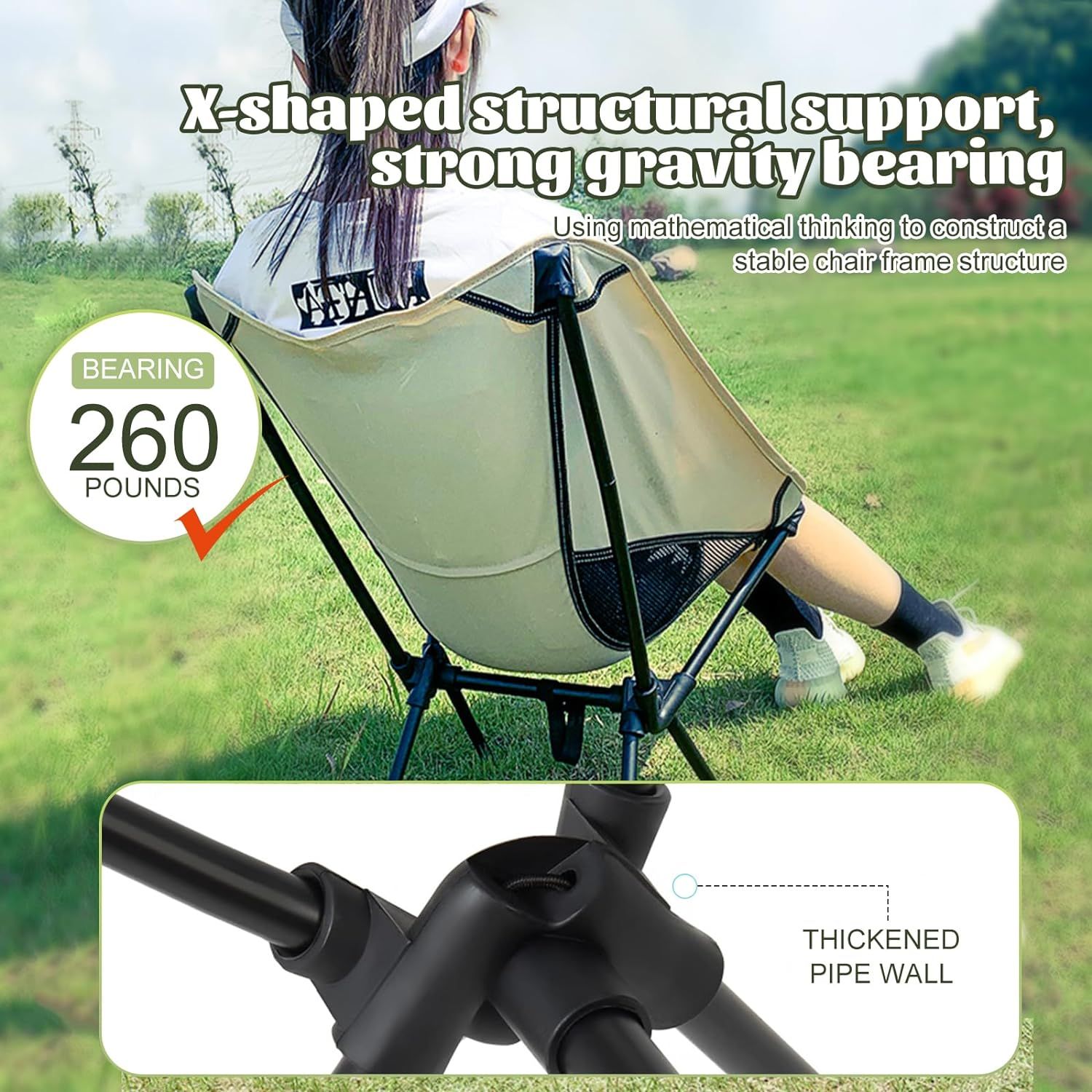 Πτυσσόμενη Καρέκλα Παραλίας Camping Υφασμάτινη 60x52x65cm Λευκό/Μπεζ Πτυσσόμενη Καρέκλα Παραλίας Camping Υφασμάτινη 60x52x65cm Λευκό/Μπεζ