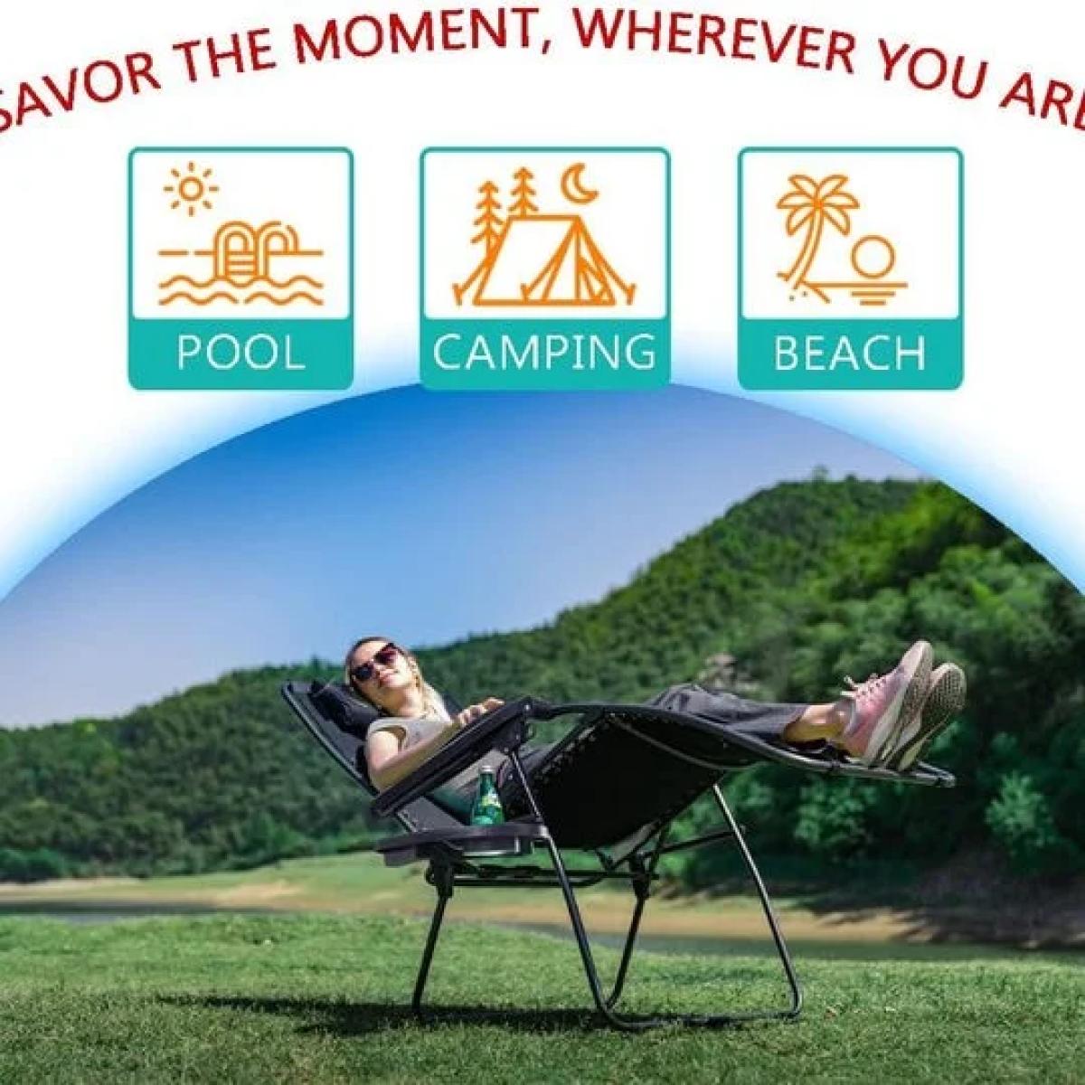 Πτυσσόμενη Μεταλλική Καρέκλα-Ξαπλώστρα με Ρυθμιζόμενη Πλάτη και Προσκέφαλο-Μαξιλάρι Πτυσσόμενη Μεταλλική Καρέκλα-Ξαπλώστρα με Ρυθμιζόμενη Πλάτη και Προσκέφαλο-Μαξιλάρι