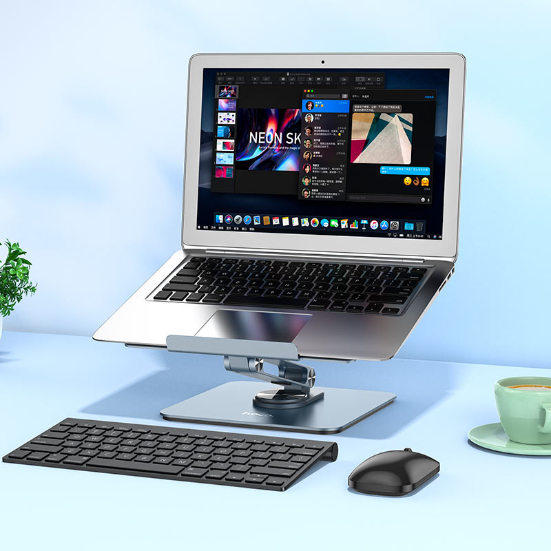 Πτυσσόμενη Περιστρεφόμενη Βάση Laptop & Tablet Αλουμινίου 360° - Ρυθμιζόμενη Επιτραπέζια Βάση Γραφείου - Hoco Πτυσσόμενη Περιστρεφόμενη Βάση Laptop & Tablet Αλουμινίου 360° - Ρυθμιζόμενη Επιτραπέζια Βάση Γραφείου - Hoco
