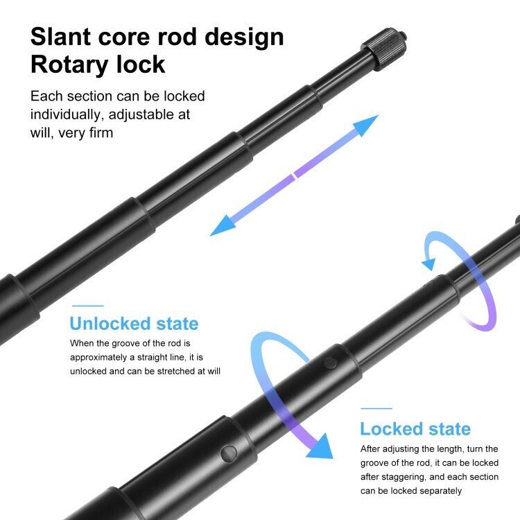 Πτυσσόμενο Selfie Stick Μηχανής / Ποδηλάτου 110cm για Action Camera GoPro - Puluz Πτυσσόμενο Selfie Stick Μηχανής / Ποδηλάτου 110cm για Action Camera GoPro - Puluz
