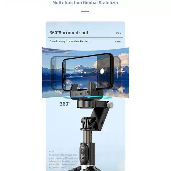 Πτυσσόμενος Σταθεροποιητής Κινητού - Gimbal - Τρίποδο - Selfie Stick με Ενσωματωμένο & Αποσπώμενο Bluetooth Χειριστήριο και 3 Επιλογές Φωτισμού Andowl Μαύρο Πτυσσόμενος Σταθεροποιητής Κινητού - Gimbal - Τρίποδο - Selfie Stick με Ενσωματωμένο & Αποσπώμενο Bluetooth Χειριστήριο και 3 Επιλογές Φωτισμού Andowl Μαύρο