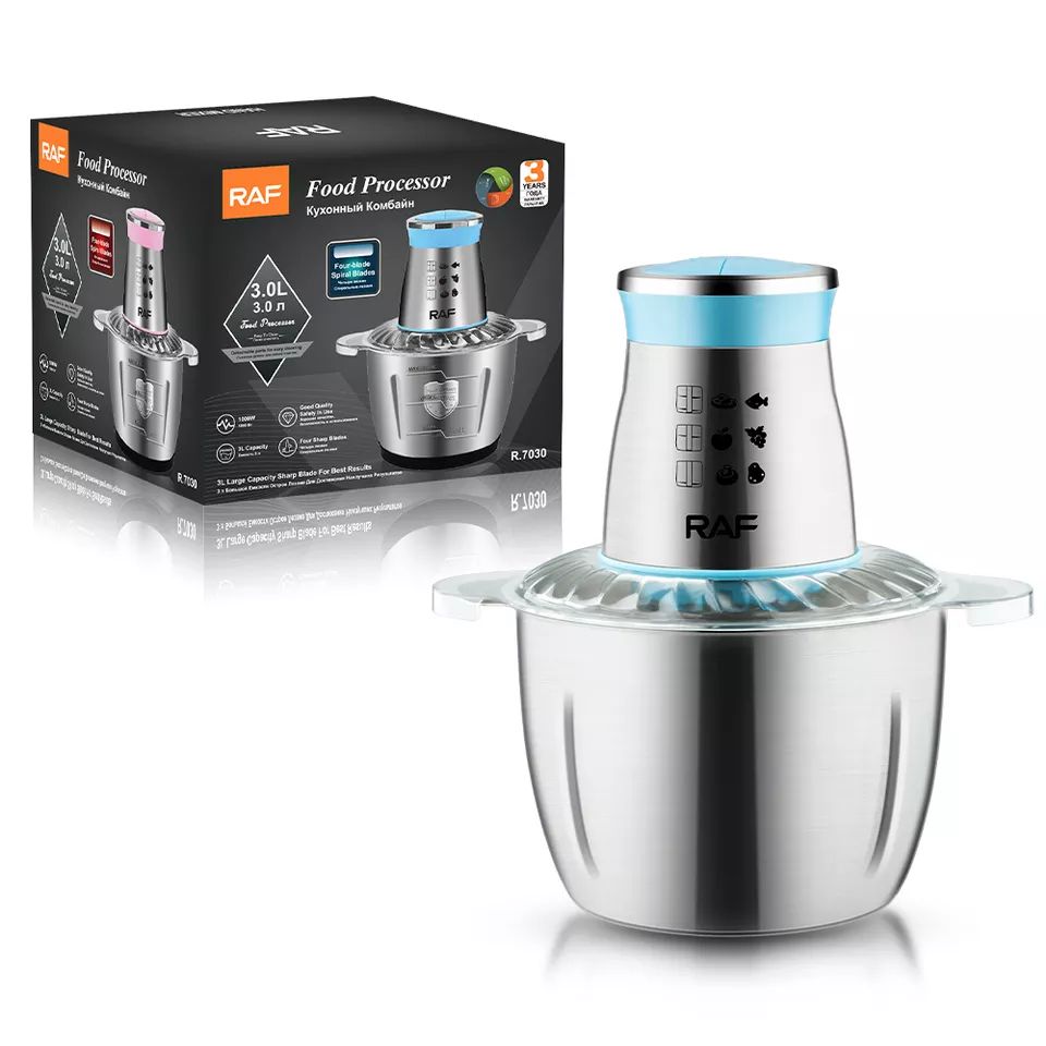 Raf Ηλεκτρικός Πολυκόφτης - Multi 1000W με Inox Κάδο 3L και 3 Ταχύτητες Raf Ηλεκτρικός Πολυκόφτης - Multi 1000W με Inox Κάδο 3L και 3 Ταχύτητες