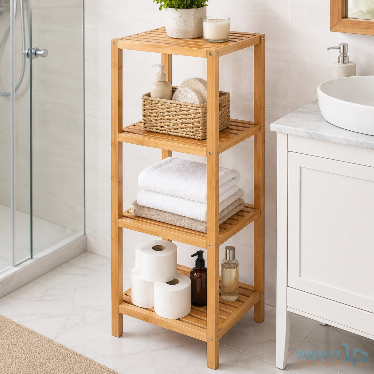 Ραφιέρα Μπάνιου Bamboo 4 Επιπέδων Kmt Style 36x33x110cm – Οργάνωση & Φυσική Αισθητική | Ανθεκτική Κατασκευή, Πολυχρηστική Ραφιέρα Μπάνιου Bamboo 4 Επιπέδων Kmt Style 36x33x110cm – Οργάνωση & Φυσική Αισθητική | Ανθεκτική Κατασκευή, Πολυχρηστική