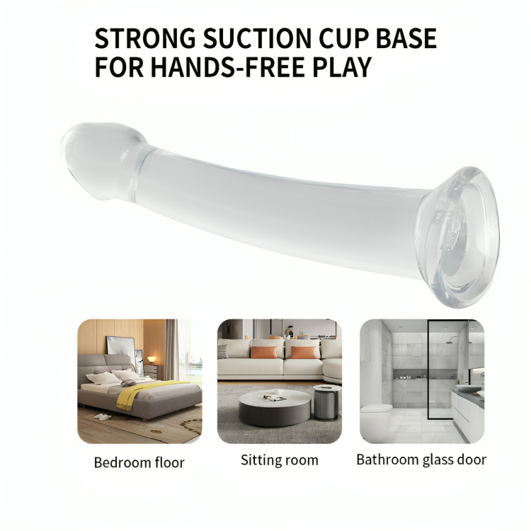 Ρεαλιστικό Dildo Σιλικόνης με Ισχυρή Βεντούζα - Διάφανο Ρεαλιστικό Dildo Σιλικόνης με Ισχυρή Βεντούζα - Διάφανο