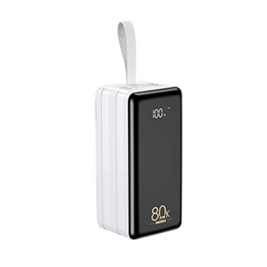 Remax 80.000mAh Powerbank Quick Fast Charging σε Λευκό Χρώμα Remax 80.000mAh Powerbank Quick Fast Charging σε Λευκό Χρώμα