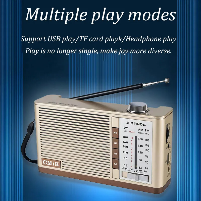 Ρετρό Ασύρματο Φορητό Ηχείο Bluetooth - Ραδιόφωνο CMiK 5W με Ροδέλα TF, USB, AUX - Γκρι Ρετρό Ασύρματο Φορητό Ηχείο Bluetooth - Ραδιόφωνο CMiK 5W με Ροδέλα TF, USB, AUX - Γκρι