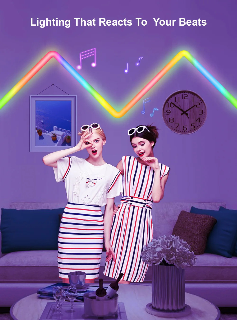 RGB LED DIY Φωτιστικό Τοίχου Ζιγκ-Ζαγκ με Λειτουργία Μουσικής - Με Τηλεχειριστήριο, WiFi και App TUYA RGB LED DIY Φωτιστικό Τοίχου Ζιγκ-Ζαγκ με Λειτουργία Μουσικής - Με Τηλεχειριστήριο, WiFi και App TUYA