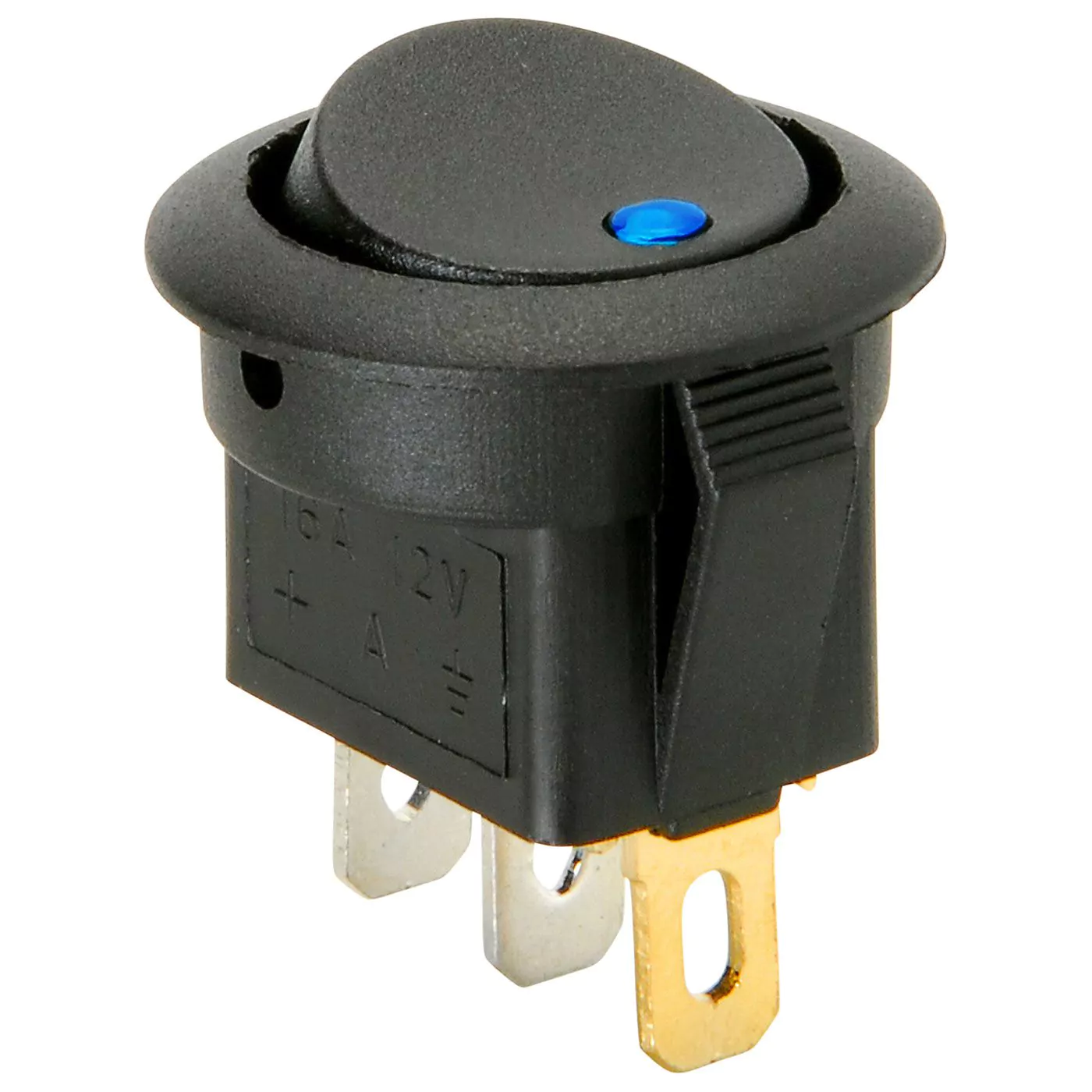 Round Rocker Διακόπτης ON / OFF Led Dot 12V Μπλέ Round Rocker Διακόπτης ON / OFF Led Dot 12V Μπλέ
