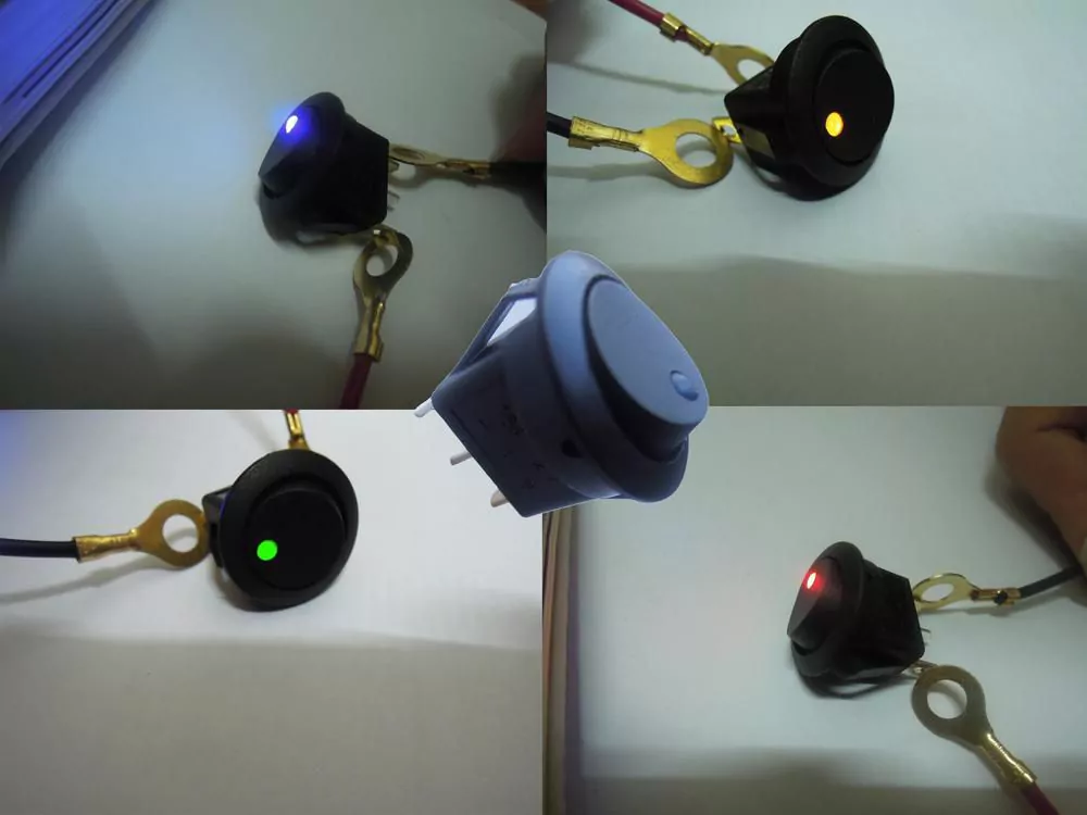 Round Rocker Διακόπτης ON / OFF Led Dot 12V Πράσινο Round Rocker Διακόπτης ON / OFF Led Dot 12V Πράσινο