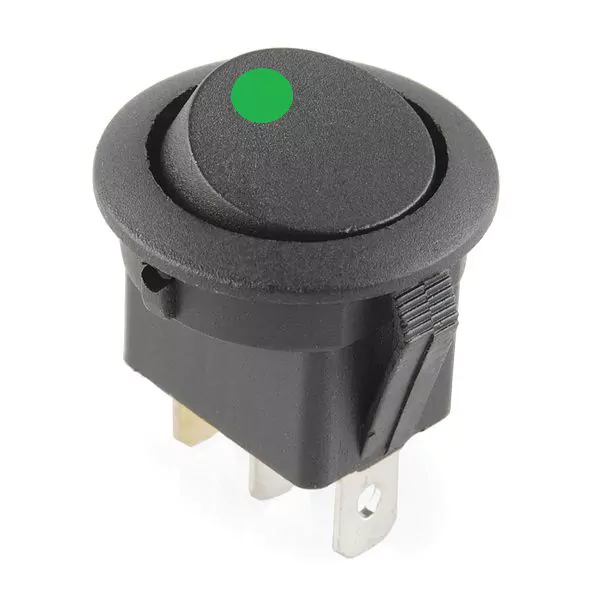 Round Rocker Διακόπτης ON / OFF Led Dot 12V Πράσινο Round Rocker Διακόπτης ON / OFF Led Dot 12V Πράσινο