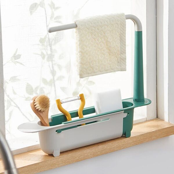 Ρυθμιζόμενη Βάση Οργάνωσης Νεροχύτη Κουζίνας Ρυθμιζόμενη Βάση Οργάνωσης Νεροχύτη Κουζίνας