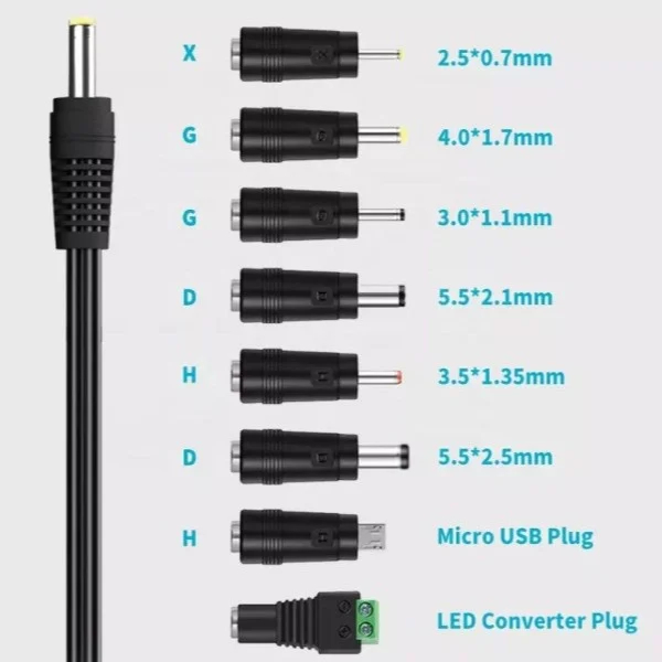 Ρυθμιζόμενο Τροφοδοτικό 3–12V 30W Universal με 8 Αντάπτορες Σύνδεσης - Arrango Ρυθμιζόμενο Τροφοδοτικό 3–12V 30W Universal με 8 Αντάπτορες Σύνδεσης - Arrango
