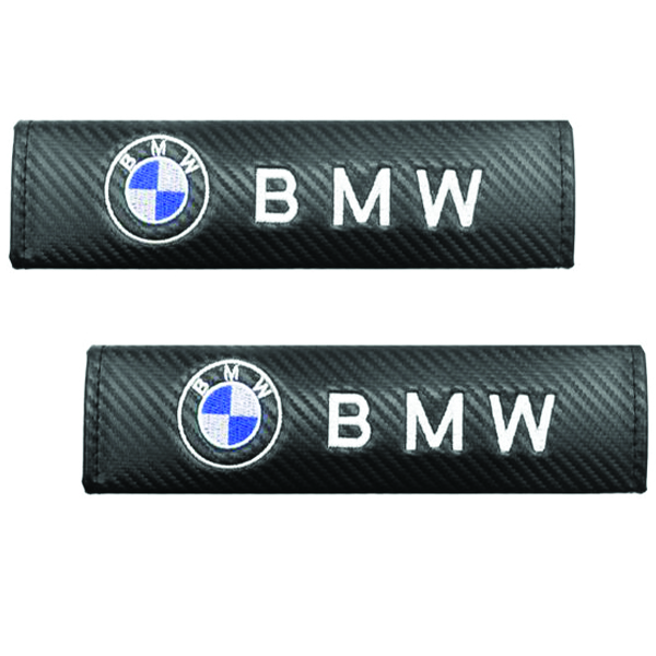 Σετ 2τμχ Κεντητά Μαξιλαράκια Ζώνης BMW Carbon σε Μαύρο Χρώμα Σετ 2τμχ Κεντητά Μαξιλαράκια Ζώνης BMW Carbon σε Μαύρο Χρώμα