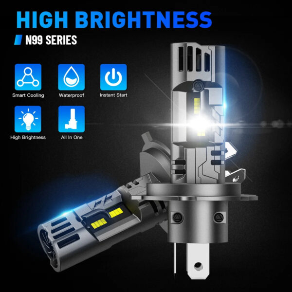 Σετ 2x Λάμπες LED Αυτοκινήτου H4 100W 24000lm 6500K Canbus - Ισχυρός Λευκός Φωτισμός - Novsight Σετ 2x Λάμπες LED Αυτοκινήτου H4 100W 24000lm 6500K Canbus - Ισχυρός Λευκός Φωτισμός - Novsight
