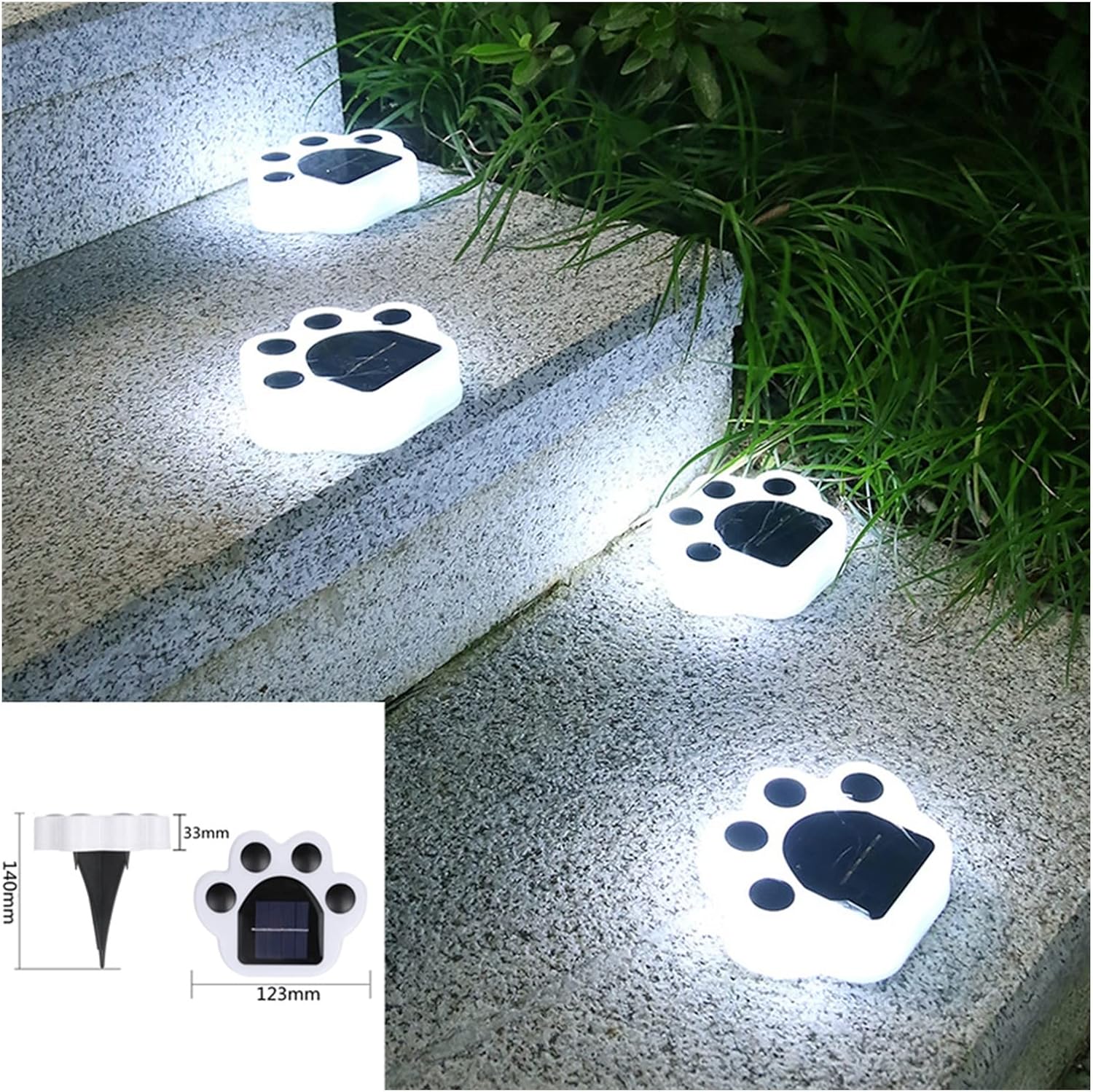 Σετ 4x Ηλιακά LED Φωτιστικά Πατουσάκια για Κήπο & Μονοπάτια – Διακοσμητικός Φωτισμός Εξωτερικού Χώρου Σετ 4x Ηλιακά LED Φωτιστικά Πατουσάκια για Κήπο & Μονοπάτια – Διακοσμητικός Φωτισμός Εξωτερικού Χώρου