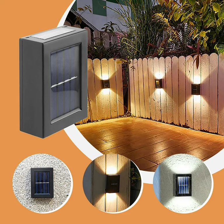 Σετ 4 τμχ Mini Επιτοίχιο Αδιάβροχο Ηλιακό Φωτιστικό LED με Φωτοκύτταρο 3000Κ με Ενσωματωμένο Ηλιακό Πάνελ Σετ 4 τμχ Mini Επιτοίχιο Αδιάβροχο Ηλιακό Φωτιστικό LED με Φωτοκύτταρο 3000Κ με Ενσωματωμένο Ηλιακό Πάνελ