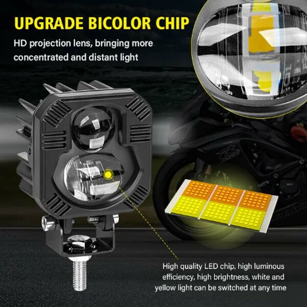 Σετ Αδιάβροχα Προβολάκια Μηχανής ή Αυτοκινήτου Αλουμινίου με 2 Σκάλες Φωτός Ψυχρό Λευκό – Κίτρινο 30W 12-24V Μαύρα Σετ Αδιάβροχα Προβολάκια Μηχανής ή Αυτοκινήτου Αλουμινίου με 2 Σκάλες Φωτός Ψυχρό Λευκό – Κίτρινο 30W 12-24V Μαύρα