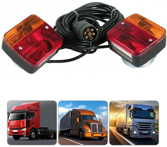 Σετ μαγνητικά φανάρια φλας/στοπ 12V για τρέιλερ IP65 2τμχ με καλώδιο 2.5+7m Σετ μαγνητικά φανάρια φλας/στοπ 12V για τρέιλερ IP65 2τμχ με καλώδιο 2.5+7m