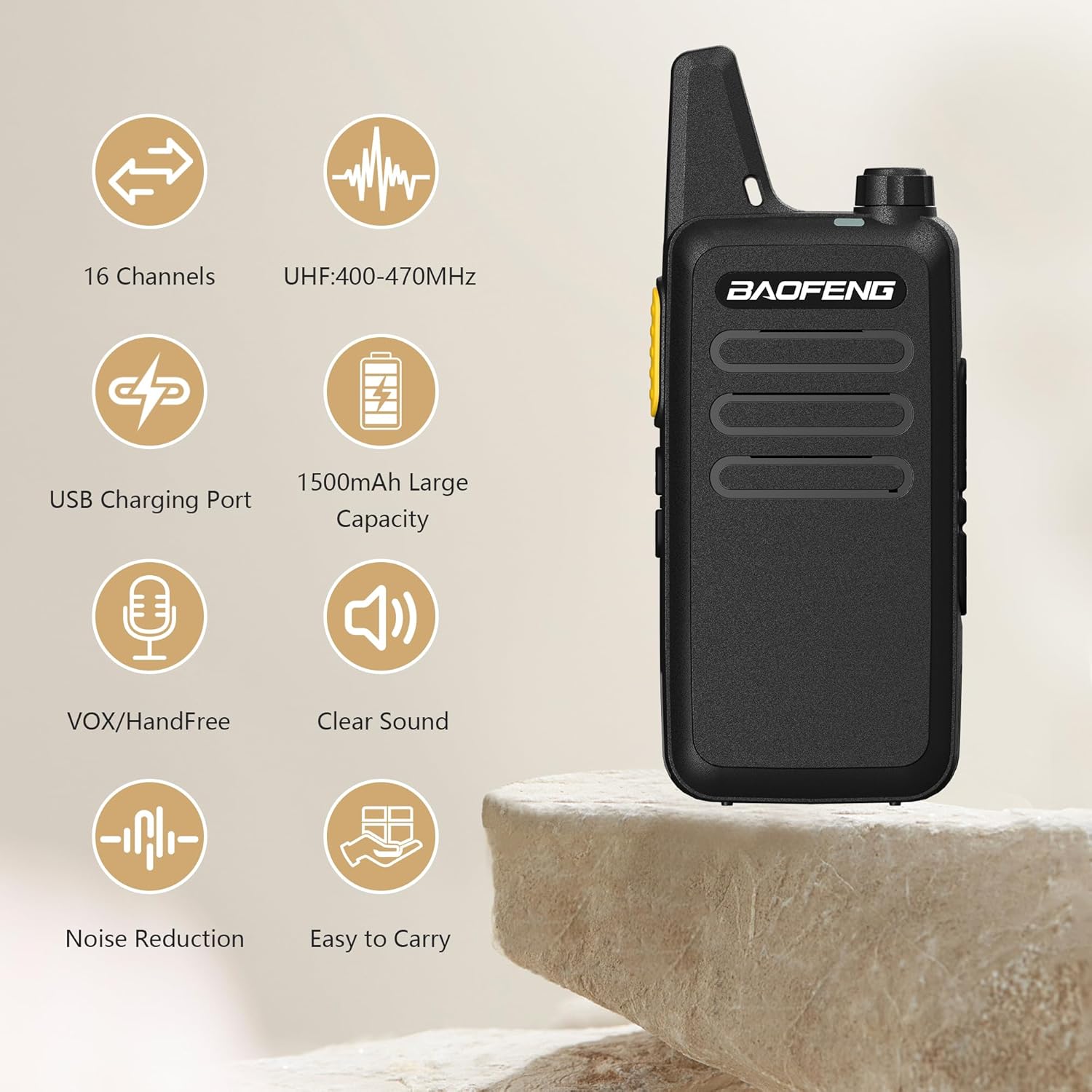 Σετ Mini Walkie Talkie 5W με 16 Κανάλια 2 τμχ - Baofeng Σετ Mini Walkie Talkie 5W με 16 Κανάλια 2 τμχ - Baofeng