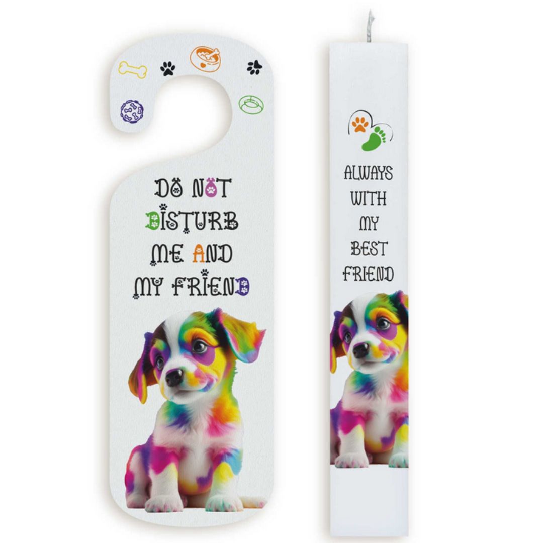 Σετ Πασχαλινή Λαμπάδα με Σκυλάκι & Καδράκι Πόρτας “Do Not Disturb Me And My Friend” Σετ Πασχαλινή Λαμπάδα με Σκυλάκι & Καδράκι Πόρτας “Do Not Disturb Me And My Friend”