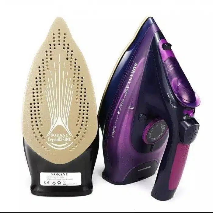 Σίδερο Ατμού 2400W με Κεραμική Πλάκα και Συνεχόμενη Παροχή 35gr/min - Sokany Μωβ Σίδερο Ατμού 2400W με Κεραμική Πλάκα και Συνεχόμενη Παροχή 35gr/min - Sokany Μωβ