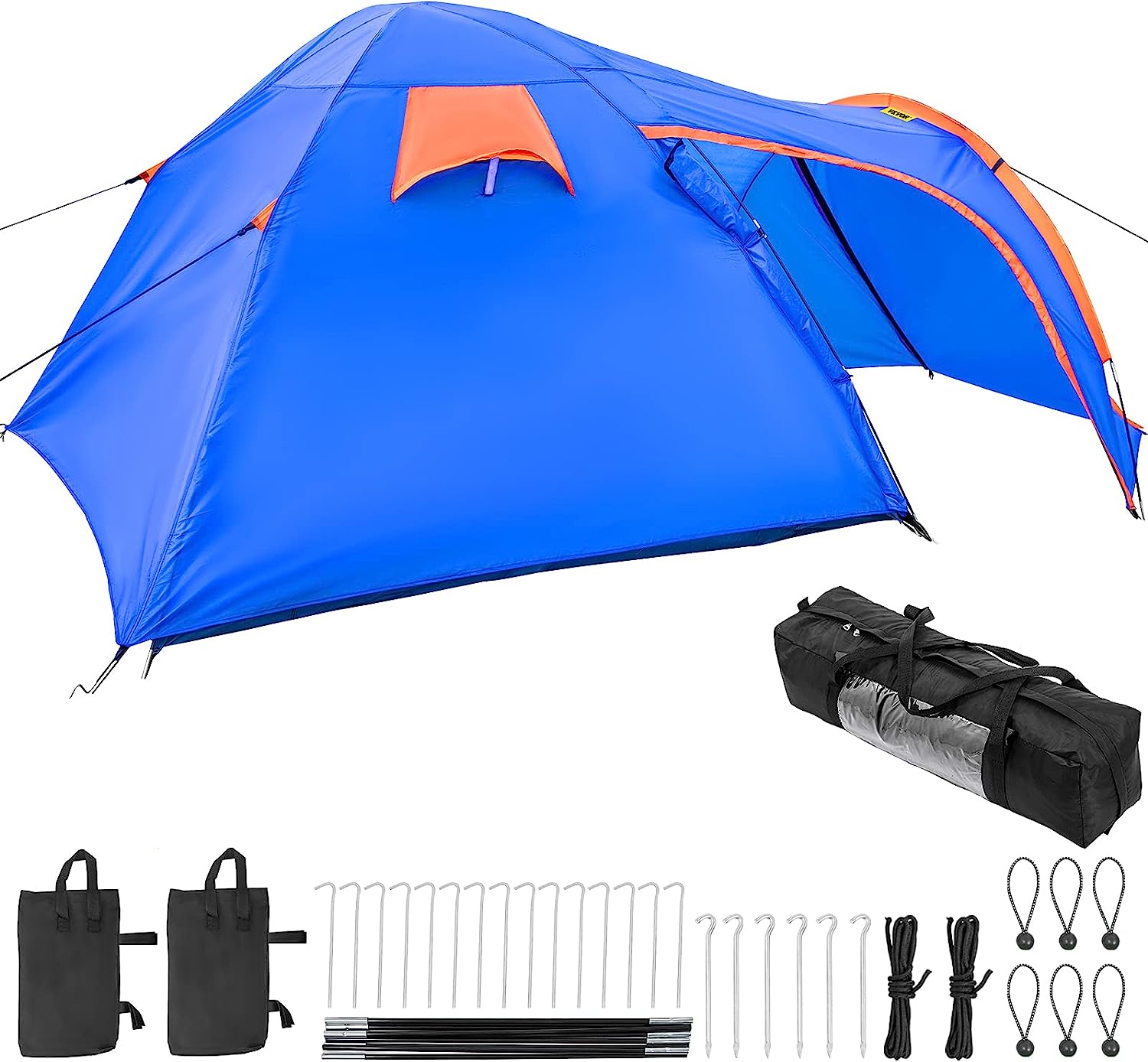 Σκηνή Τούνελ για Camping 2-3 Ατόμων με Προθάλαμο (2 χώρους) Καλοκαιρινή Αδιάβροχη Μπλε - 405x217x170εκ Σκηνή Τούνελ για Camping 2-3 Ατόμων με Προθάλαμο (2 χώρους) Καλοκαιρινή Αδιάβροχη Μπλε - 405x217x170εκ