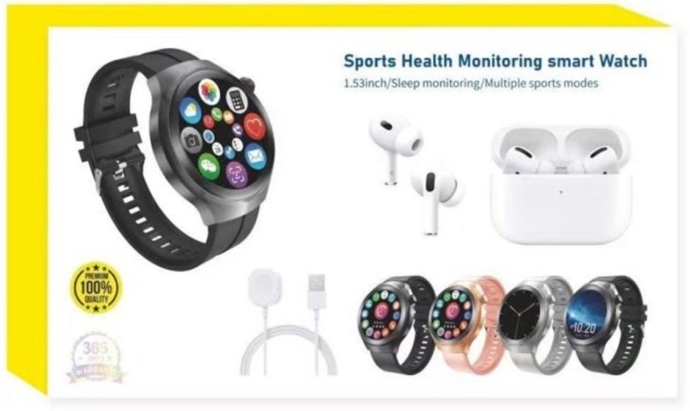 Smartwatch 2-σε-1 με Bluetooth Ακουστικά & Παρακολούθηση Υγείας Smartwatch 2-σε-1 με Bluetooth Ακουστικά & Παρακολούθηση Υγείας