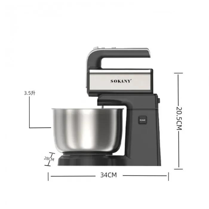 SOKANY Ηλεκτρικό Μίξερ 5 Ταχυτήτων 3.5L, 500W με Κάδο από Ανοξείδωτο Χάλυβα-Blender CX 6652 SOKANY Ηλεκτρικό Μίξερ 5 Ταχυτήτων 3.5L, 500W με Κάδο από Ανοξείδωτο Χάλυβα-Blender CX 6652