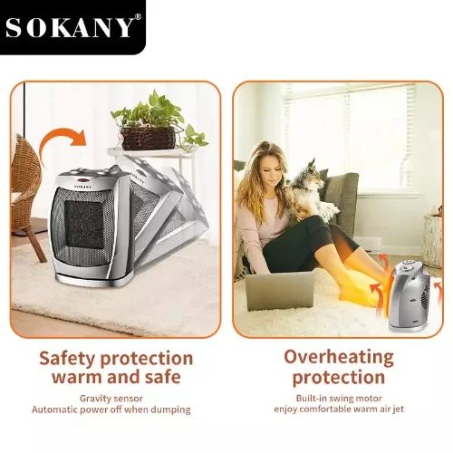 Sokany Κερααμικό Ηλεκτρικό Αερόθερμο Δαπέδου 2000W με 2 Βαθμίδες Θέρμανσης - Πλέγμα Ασφαλείας & Λειτουργία Περιστροφής Sokany Κερααμικό Ηλεκτρικό Αερόθερμο Δαπέδου 2000W με 2 Βαθμίδες Θέρμανσης - Πλέγμα Ασφαλείας & Λειτουργία Περιστροφής