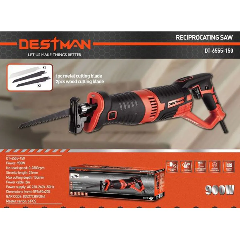 Σπαθοσέγα Destman- Ηλεκτρικό Πριόνι 900W με Καλώδιο 2 Μέτρα για Κοπή Ξύλου ή Μετάλλου Σπαθοσέγα Destman- Ηλεκτρικό Πριόνι 900W με Καλώδιο 2 Μέτρα για Κοπή Ξύλου ή Μετάλλου