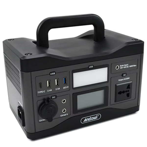 Σταθμός Ασύρματης και Ενσύρματης Φόρτισης 533Wh 50Ah 5-220V 600W Power Station Andowl Μαύρο Σταθμός Ασύρματης και Ενσύρματης Φόρτισης 533Wh 50Ah 5-220V 600W Power Station Andowl Μαύρο
