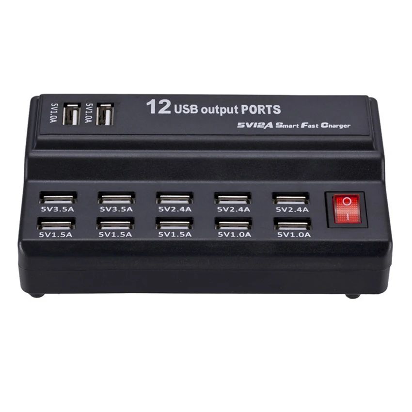 Σταθμός Φόρτισης 60W με 12 Θύρες USB για Πολλαπλές Συσκευές με Διαχείριση Ρεύματος & Προστασία Ασφαλείας Σταθμός Φόρτισης 60W με 12 Θύρες USB για Πολλαπλές Συσκευές με Διαχείριση Ρεύματος & Προστασία Ασφαλείας