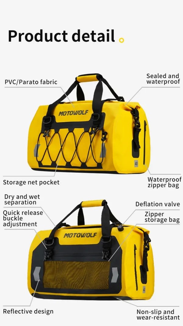 Στεγανός Σάκος 40L Ουράς Μοτοσυκλέτας Motowolf MB4 – Ευελιξία και Άνεση Στεγανός Σάκος 40L Ουράς Μοτοσυκλέτας Motowolf MB4 – Ευελιξία και Άνεση