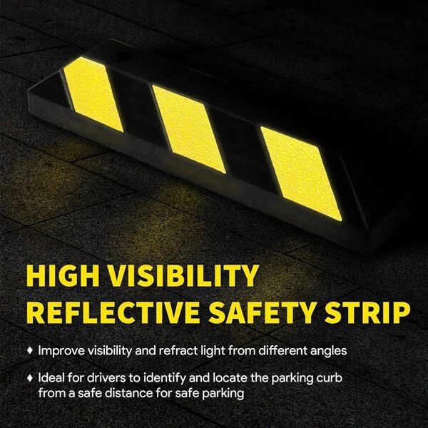 Στοπ Τροχών Αυτοκινήτων με Ανακλαστήρες για Δρόμο και Παρκινγκ 55 x 15 x 10cm Στοπ Τροχών Αυτοκινήτων με Ανακλαστήρες για Δρόμο και Παρκινγκ 55 x 15 x 10cm