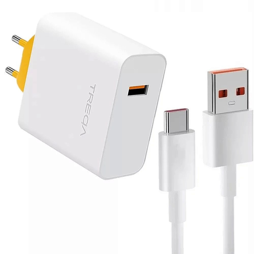 Treqa Φορτιστής 120W Dual USB – Γρήγορη Φόρτιση Type-C, USB και Smart Chip Safety Treqa Φορτιστής 120W Dual USB – Γρήγορη Φόρτιση Type-C, USB και Smart Chip Safety