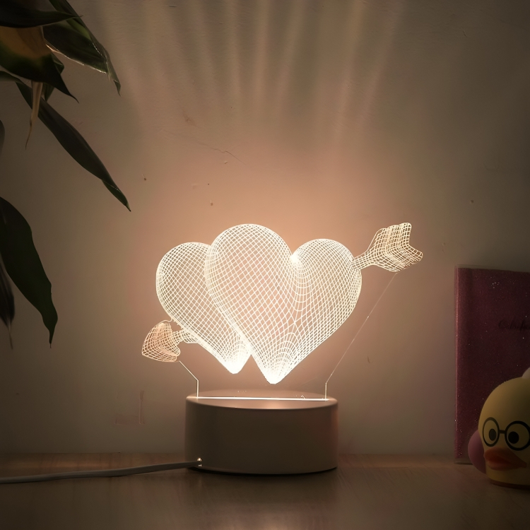 Τρισδιάστατο Διακοσμητικό Φωτιστικό LED USB σε Σχήμα Καρδιές - 3D Desk Lamp Hearts Τρισδιάστατο Διακοσμητικό Φωτιστικό LED USB σε Σχήμα Καρδιές - 3D Desk Lamp Hearts