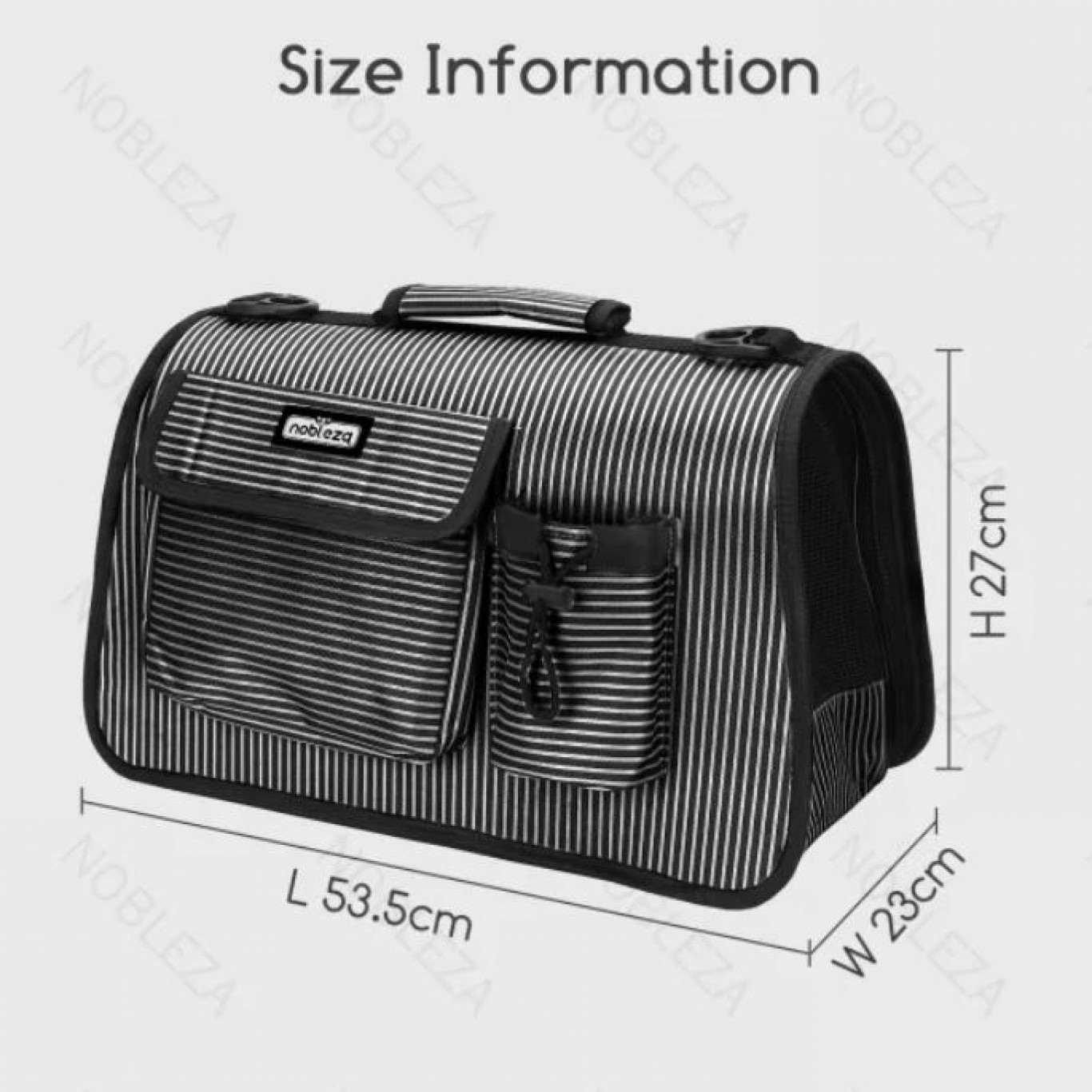 Τσάντα Μεταφοράς Κατοικιδίων Σκύλου & Γάτας – Ριγέ Ασπρόμαυρη, Αδιάβροχη, 53.5 x 23 x 27 cm Τσάντα Μεταφοράς Κατοικιδίων Σκύλου & Γάτας – Ριγέ Ασπρόμαυρη, Αδιάβροχη, 53.5 x 23 x 27 cm