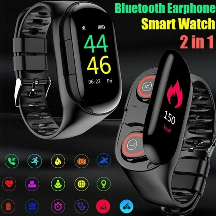 TWS 2 σε 1 Bluetooth Ακουστικά και Ρολόι Smartwatch με Παλμογράφο, Activity Tracker, Θερμιδομετρητή και Ειδοποιήσεις Εφαρμογών TWS 2 σε 1 Bluetooth Ακουστικά και Ρολόι Smartwatch με Παλμογράφο, Activity Tracker, Θερμιδομετρητή και Ειδοποιήσεις Εφαρμογών