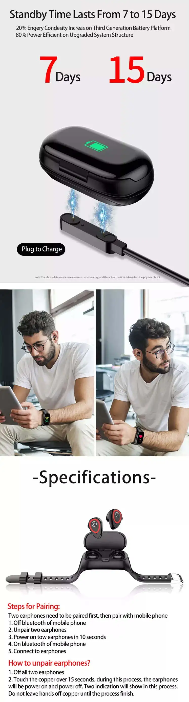 TWS 2 σε 1 Bluetooth Ακουστικά και Ρολόι Smartwatch με Παλμογράφο, Activity Tracker, Θερμιδομετρητή και Ειδοποιήσεις Εφαρμογών TWS 2 σε 1 Bluetooth Ακουστικά και Ρολόι Smartwatch με Παλμογράφο, Activity Tracker, Θερμιδομετρητή και Ειδοποιήσεις Εφαρμογών