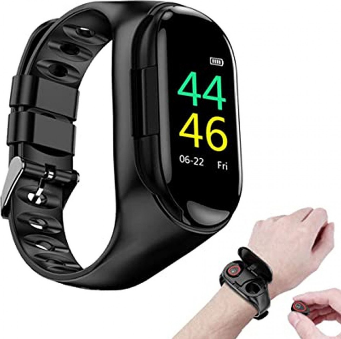 TWS 2 σε 1 Bluetooth Ακουστικά και Ρολόι Smartwatch με Παλμογράφο, Activity Tracker, Θερμιδομετρητή και Ειδοποιήσεις Εφαρμογών TWS 2 σε 1 Bluetooth Ακουστικά και Ρολόι Smartwatch με Παλμογράφο, Activity Tracker, Θερμιδομετρητή και Ειδοποιήσεις Εφαρμογών