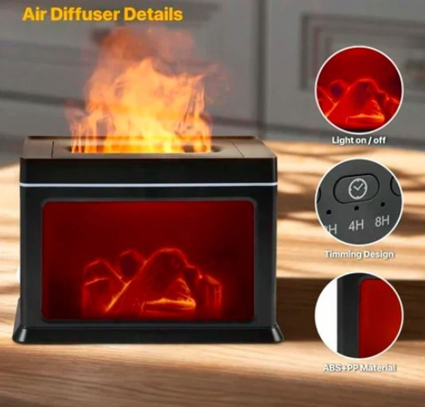 Υγραντήρας Υπερήχων & Συσκευή Αρωματοθεραπείας 300ml USB με LED Φωτισμό Εφέ Φλόγας Τζακιού - Aroma Diffuser Μαύρο Υγραντήρας Υπερήχων & Συσκευή Αρωματοθεραπείας 300ml USB με LED Φωτισμό Εφέ Φλόγας Τζακιού - Aroma Diffuser Μαύρο