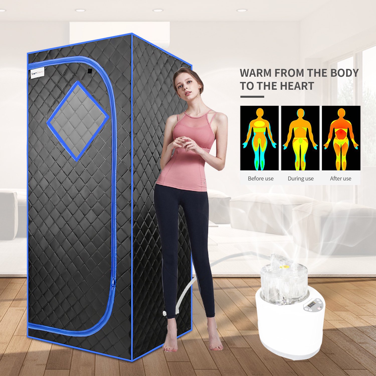 VSauna 2.0 Ολόσωμη Φορητή Ατομική Σάουνα - Χαμάμ Ατμού με Ισοθερμική Αδιάβροχη Καμπίνα & Τηλεκοντρόλ - Portable Steam Sauna Μαύρο VSauna 2.0 Ολόσωμη Φορητή Ατομική Σάουνα - Χαμάμ Ατμού με Ισοθερμική Αδιάβροχη Καμπίνα & Τηλεκοντρόλ - Portable Steam Sauna Μαύρο